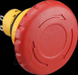 XA1E-BV4U02R XA-16mm, E-Stop, unibody, 40mm mushr, 2NC, sold term