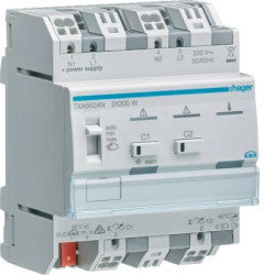 KNX e/s Ściemniacz uniwersalny 2-kan 2x300 W, wielofazowy, f. sumowania obc. TXA662AN