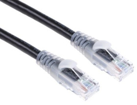 Kabel kategorii 6, Czarny, Wtyk RJ45/męski RJ45dł.: 10m, mat. koszulki: PVC