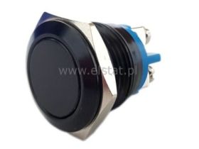 Przycisk chwilowy 16mm płaski czarny 230V - śrubki