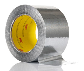 Taśma metalizowana szerokość 75mm Taśma aluminiowa grubość folii 0.12mm 3M wytrzymałość termiczna +149°C Brak 5,1 N/cm