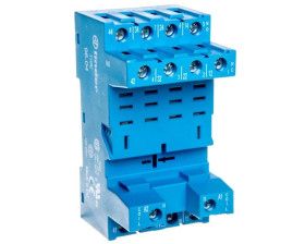 Gniazdo do przekaźników serii 56.34 modułów 99.02, 86.00 i 86.30, zaciski śrubowe, montaż na szynę DIN (klip metalowy) 96.04SMA