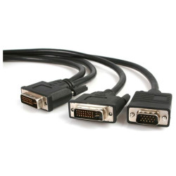 StarTech DVIVGAYMM6 DVI-I Male To DVI-D Male &#x2B; VGA Male Splitter