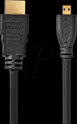 CVGL34700BK15 High-speed HDMI cable, HDMI connector &lt;&gt; HDMI micro connector, 1