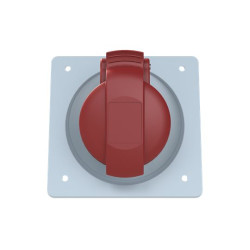 Złącze przemysłowe - zasilające 16A Gniazdo 415 V 3P+N+E Amphenol Industrial Czerwony Montaż na panelu IP44
