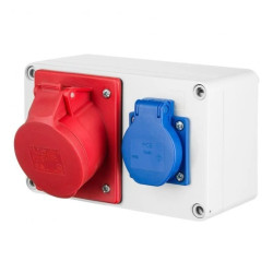 RS rozdzielnica siłowa 2P+Z, 3P+N+Z 32A natynkowa, IP44 6202-01