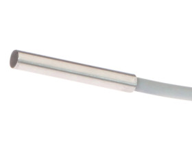 Czujnik indukcyjny śr: 4 mm dł: 27 mm zabudowany Sn: 0,8 mm 10-30V DC PNP NO złącze kablowe M8 0,3m IP67 IBR40175