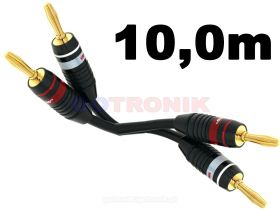 Przewody głośnikowe banan - banan 10m