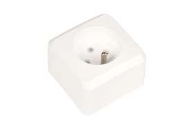 Prima Gniazdo pojedyncze z/u 16A IP20 białe GWN-130P WDE001030