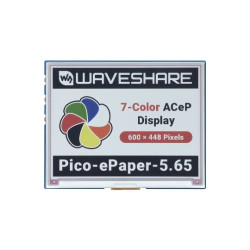 E-Paper E-Ink 5,65'' 600×448px SPI - wyświetlacz z nakładką do Raspberry Pi Pico - ACeP - 7 kolorów - Waveshare 20299