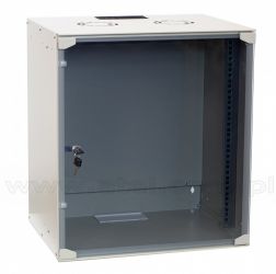 Szafa rack 12U, 19", wisząca, 400mm gł., drzwi szklane