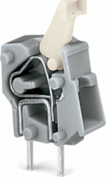 PCB terminal, 1 pole, pitch 5 mm, AWG 28-12, 16 A, cage clamp, light gray, 257-743/999-950