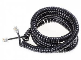 Kabel spiralny do słuchawki tel. 4,5m czarny
