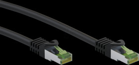 61093 Cat.8.1 patch cable, S/FTP (PiMF), CU, black, 1 m