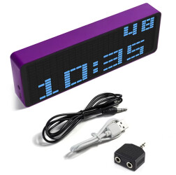 Zegar elektroniczny ze wskaźnikiem widma muzycznego LED RGB fioletowy