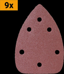 7063004 Sandpaper set, 3x G100, 3x G120, 3xG180