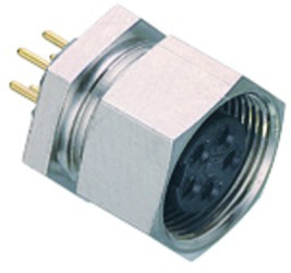 Panel socket, 5 pole, THT, screw locking, straight, 09 0098 20 05