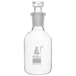 LabGlass Reagent Bottle, Narrow Mouth, Interchangeable Stopper 125ml, 19/26