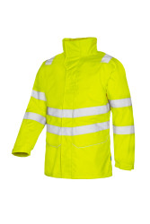 4-In-1 Hi Visibility Rain Jacket With De
