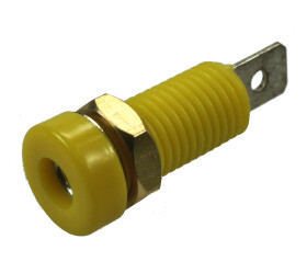 Gniazdo banan 4mm 24.244.3 Amass żółte