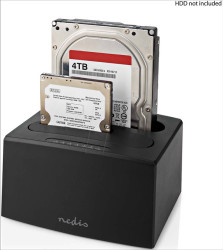 HDDUDB3210BK Docking station, USB 3.2 Gen 1, USB Type-A, 2.5/3.5"