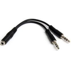 Złącze AUX złącze A: Jack stereo 3,5 mm złącze B: Jack stereo 3,5 mm x 2 długość 130mm StarTech.com Czarny rodzaj A