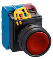 Pushbutton, unlit, groping, 1 Form A (N/O), waistband round, red, mounting Ø 22 mm, YW1B-M1E10R