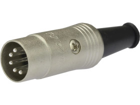 REAN Wtyk DIN 5-pin na kabel do 5,0mm posrebrzany NYS322