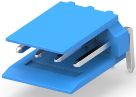 Pin header, 4 pole, pitch 2.54 mm, angled, blue, 281698-4