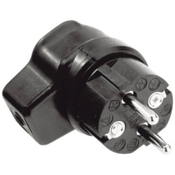 Kalthoff 919171 Safety L-shape Mains Plug Rubber 250V Black IP44