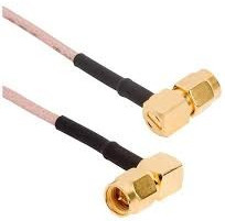 Coaxial cable, SMA plug (angled) to SMA plug (angled), 50 Ω, RG-316/U, grommet black, 1 m, 135104-01-M1.00