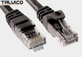 Patch cord UTP kat.5e CCA 0,25m czarny 5P31