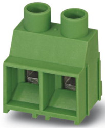 PCB terminal, 2 pole, pitch 9.52 mm, AWG 24-10, 32 A, screw connection, green, 1907432
