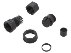 DC-02BFFB-LL7001 Złącze okrągłe wtyk rozmiar D żeński 2PIN złocony 20A IP67