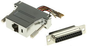 Adapter D-sub z typu D-Sub z 25 stykami na rodzaj Żeński z rodzaju Żeński na typ RJ45