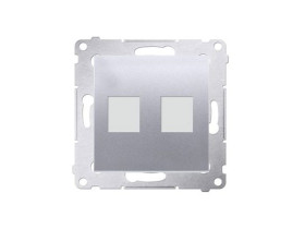 SIMON 54 Pokrywa gniazdo teleinformatyczne srebrny mat na Keystone płaska podwójna DKP2.01/43 KONTAKT SIMON