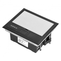 Puszka podłogowa na gniazda modułowe 4 x 45x45mm lub 8 x 22,5x45mm, pokrywa: stal nierdzewna, czarna,OR-GP-9201/SS