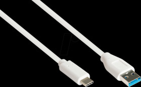 2831-AC010W USB 3.1 cable, A male to C male, white, 1.0 m