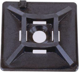 Mounting base, max. bundle Ø 4.8 mm, PA, black, self-adhesive, (L x W x H) 28 x 28 x 5.8 mm, 01860901010
