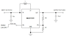 High-Voltage, 1A Micropower Boost Converter with Short-Circuit Protection and True Shutdown