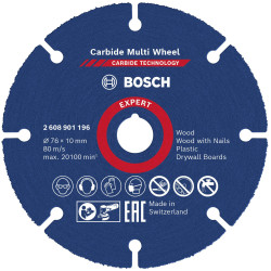 Bosch 2608901196 EXPERT Carbide Multi Wheel Cutting Disc 76mm 1piece