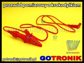 Przewód pomiarowy 120cm z krokodylem czerwony
