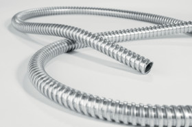 Protective hose, inside Ø 37.6 mm, outside Ø 42.5 mm, BR 80 mm, steel, galvanized, silver, 166-30106