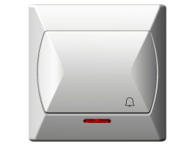 AKCENT Wyłącznik dzwonek zwierny przycisk biały ŁP-6AS/00 OSPEL