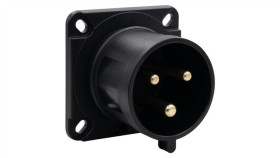 Wtyk Przemysłowy Tablicowy Odbiornikowy 32A 3P 200V-250V /Fe/ Ip44 Czarny