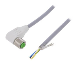 Złącze okrągłe M12 żeńskie kątowe ekranowane z wolnym końcem przewodów 5pin 7014-13281-3480300