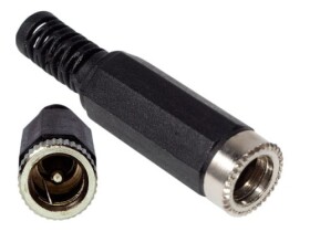 Gniazdo zasilające 2,1/5,5 na kabel z odgiętką