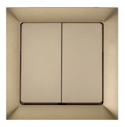 PREMIUM Łącznik dwubiegunowy z podświetleniem piaskowy metalizowany WP-9 Pr/S