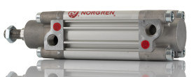 Siłownik pneumatyczny z tłoczyskiem skok: 50mm Norgren Ø 40mm dwustronnego działania Action 162.5mm z amortyzacją