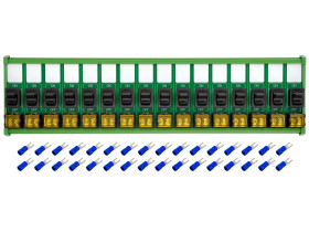 DIN Rail Mount 16 Channel Paddle Rocker Switch Module, 10Amp 250VAC / 50VDC
